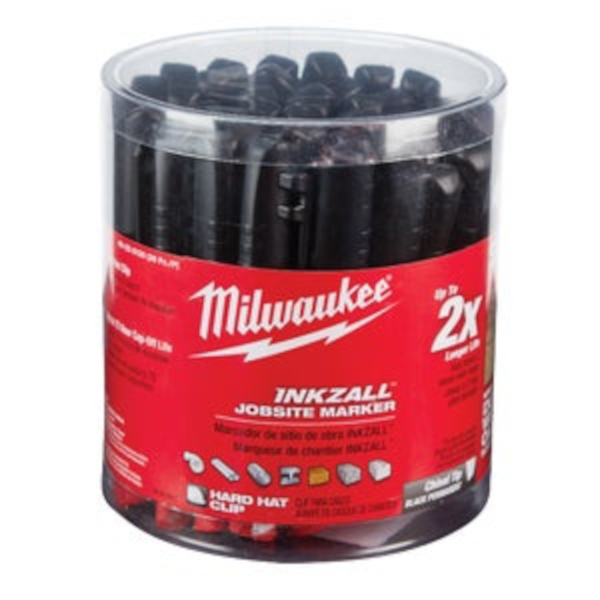 Milwaukee INKZALL Medium Chisel Tip Black Job Site Marker 48-22-3130 - Image 2